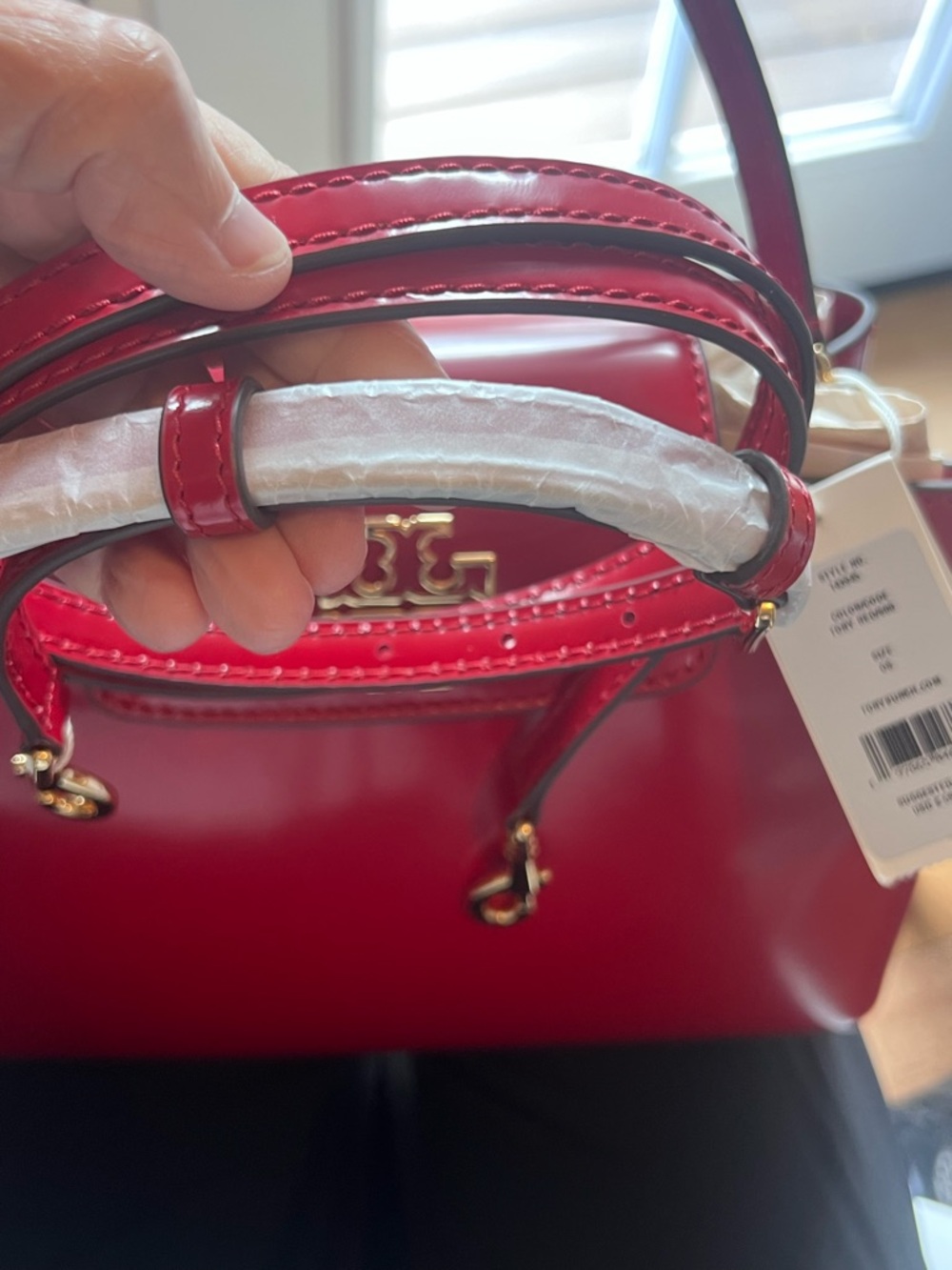 Tory Burch Red Leather Top-Handle Satchel - Picture 6 of 8